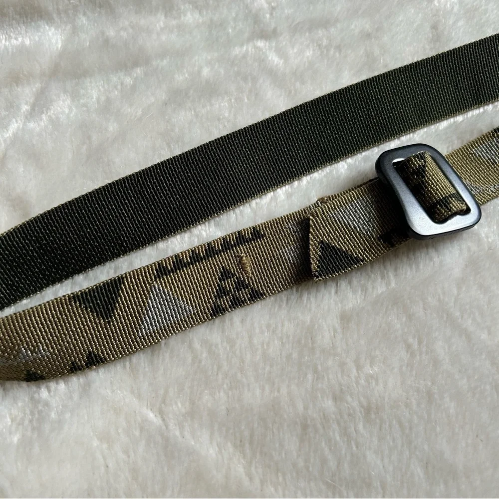 Patagonia green gray triangle woven webbing belt childs 27